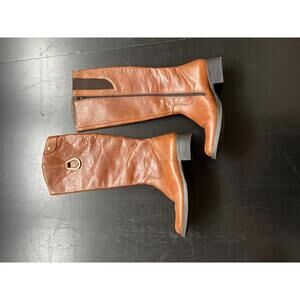 LYARD Women's Knee High Boots Genuine Leather Brown Zip Size 5